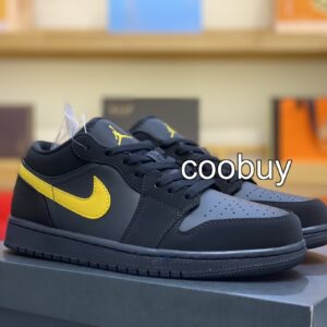 Replica cheap nike trainers Nike Air Jordan 1 Low Black Yellow
