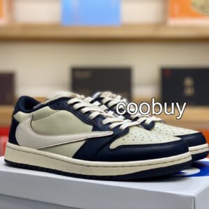 Replica fake jordan shoes Travis Scott x Fragment x Air Jordan 1 Low OG Black Mocha