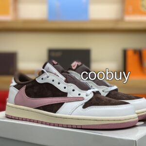 Replica nike factory Travis Scott x Air Jordan 1 Low OG White Pink Brown Burgundy