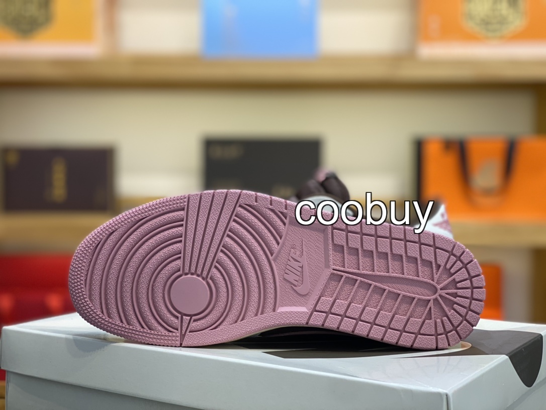 Replica nike factory Travis Scott x Air Jordan 1 Low OG White Pink Brown Burgundy - Image 4