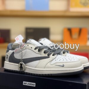 Replica fake trainers Travis Scott x Fragment x Air Jordan 1 Low OG Off-White Grey