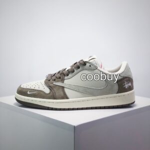 Replica fake jordan shoes Travis Scott x Nike Air Jordan 1 Low x Supreme Reverse Brown