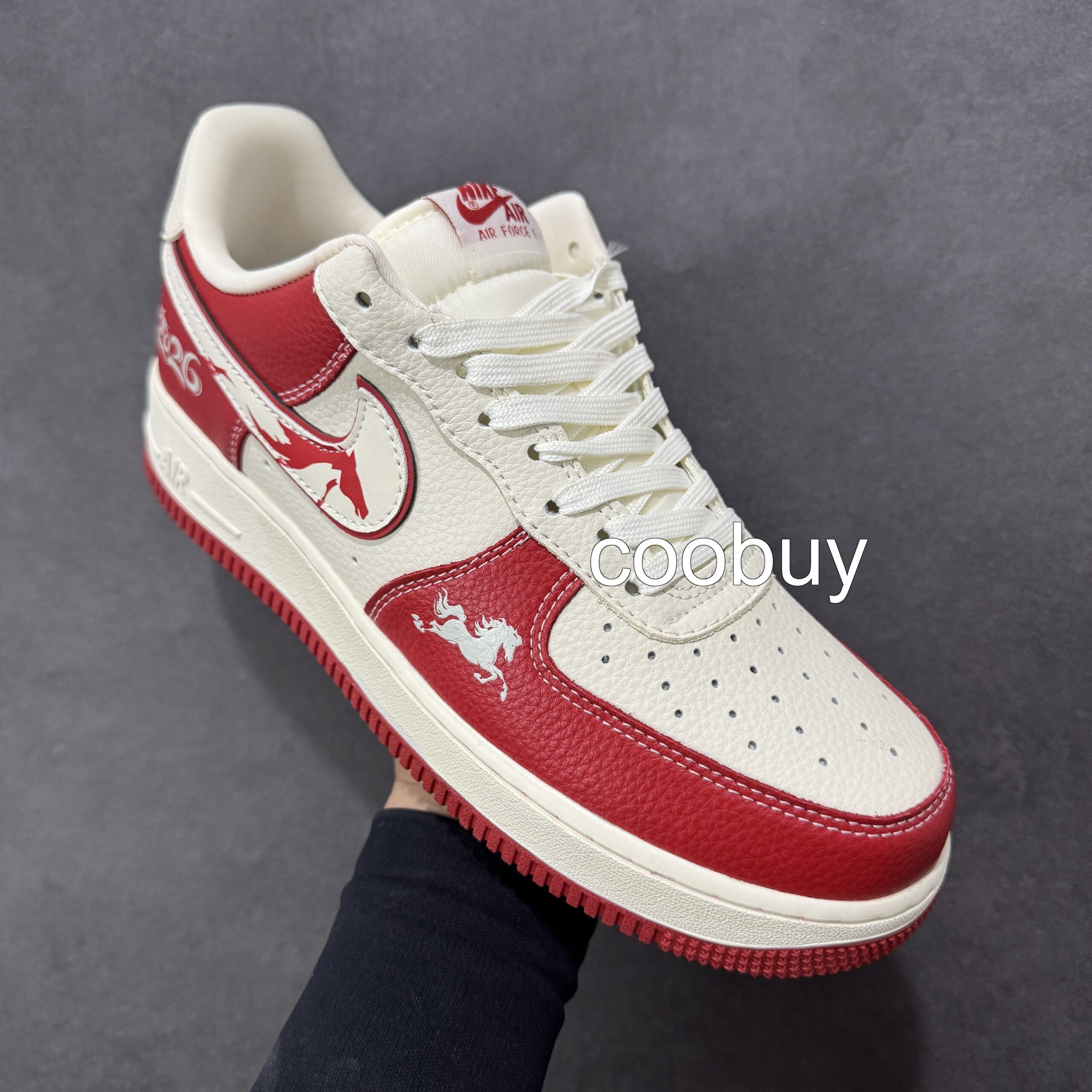 Replica discount nikes shoes Nike Air Force 1 07 Low Red Horse Year - Image 3