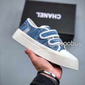 Replica chanel shoe box real vs fake L CHANEL Denim Denim Blue