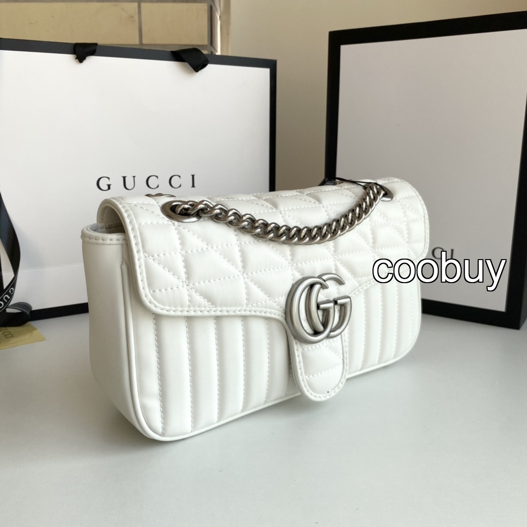 Replica gucci marmont bag fake vs real Marmont Silver Silver - Image 2