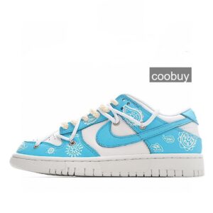 Replica nike air white trainers Nike SB Dunk Low Lot Blue White Paisley