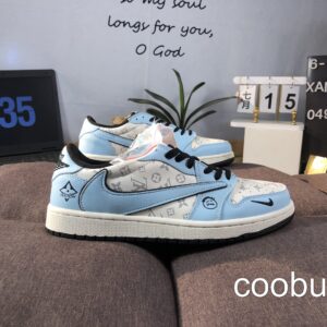 Replica Fake Jordan Shoes Air Jordan 1 Low Dior Fragment Travis Scott White Grey