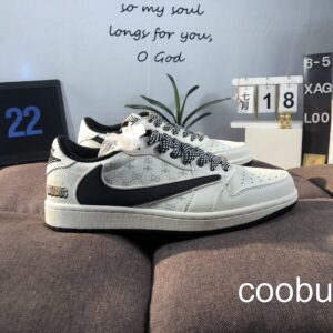 Replica Fake Jordan Shoes Air Jordan 1 Low Travis Scott Fragment Gucci Beige Black