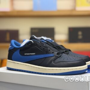Replica Fake Jordan Shoes Air Jordan 1 Low Travis Scott Fragment Black Toe