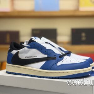 Replica Fake Jordan Shoes Air Jordan 1 Low Travis Scott Fragment Black Toe