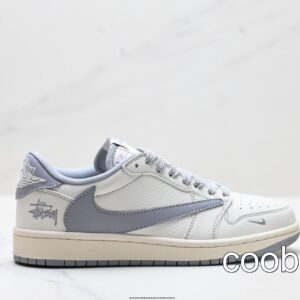 Replica Fake Jordan Shoes Air Jordan 1 Low Travis Scott White Grey