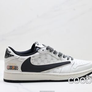 Replica Fake Jordan Shoes Air Jordan 1 Low Travis Scott White Navy