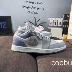 Replica Fake Jordan Shoes Air Jordan 1 Low Grey White Blue
