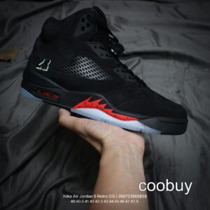 Replica Fake Jordan Shoes Air Jordan 5 Retro OG Black Red Translucent